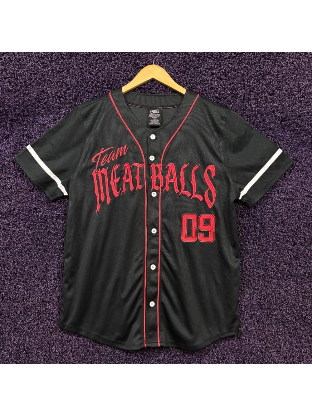 Jersey Shore Team Meatball Baseball Jersey Size Extra Large